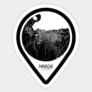 Managua, Nicaragua City Map - Travel Pin Sticker